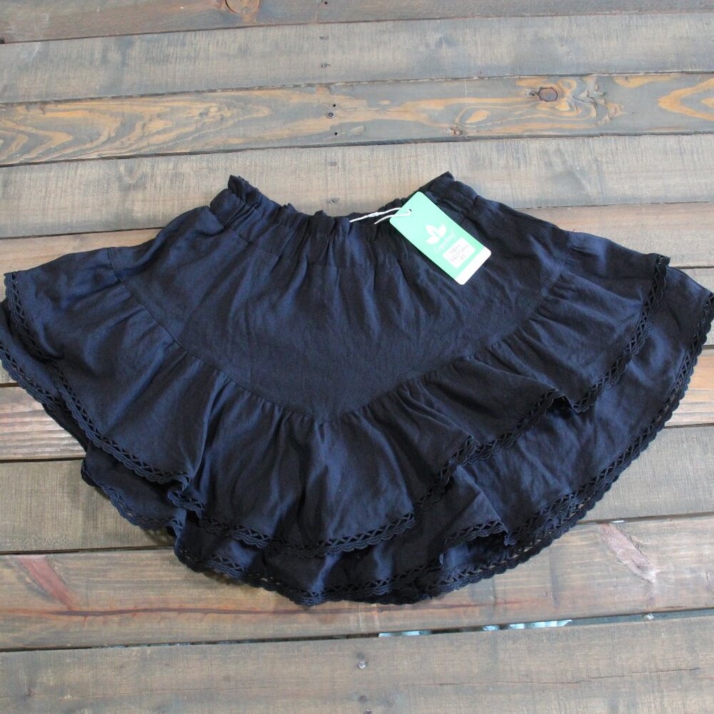 Woman Boho Tiered Flowy Skort High Waist Mini